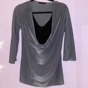 Grey metallic top